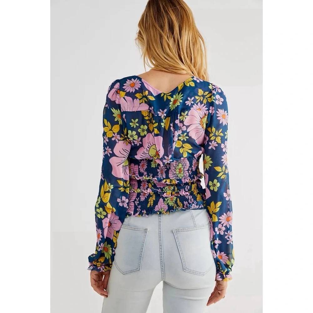 Free People Printed Lolita Top NWT SZ S and M - Picture 3 of 11